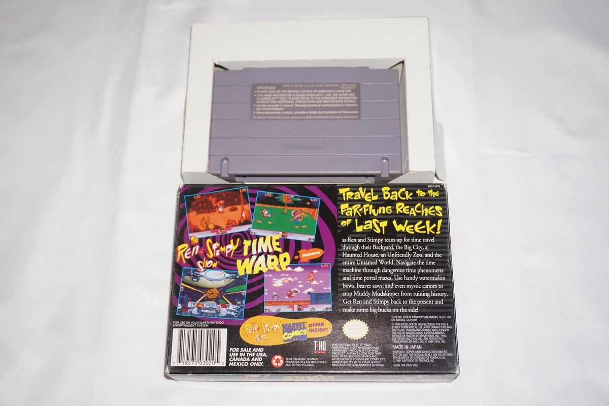 Ren & Stimpy Show: Time Warp (Super Nintendo SNES) with Box No Manual
