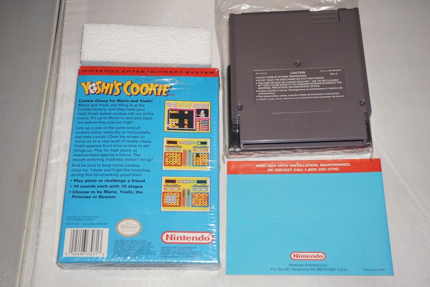 Yoshi's Cookie (Nintendo NES) Complete in Box CIB Near Mint #1