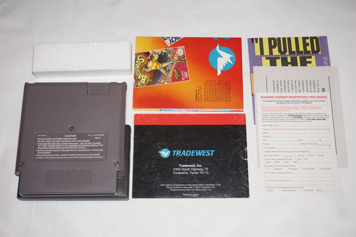 Danny Sullivan's Indy Heat (Nintendo NES) Complete w/ Reg Poster CIB
