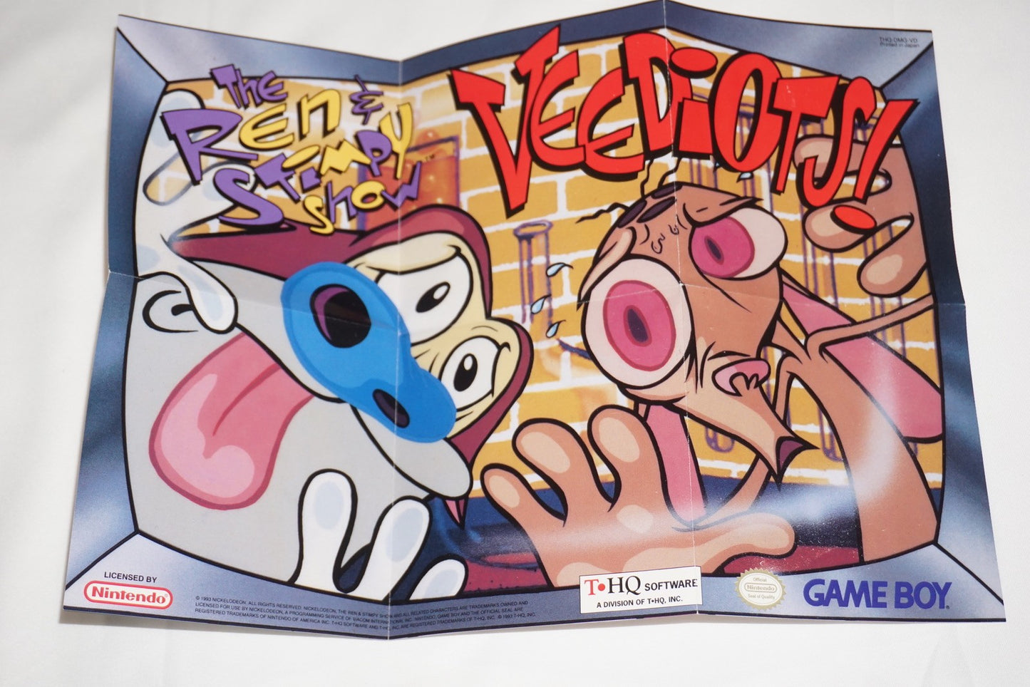 Ren & Stimpy Veediots (Nintendo Game Boy Gameboy) Complete in Box w/ Poster CIB
