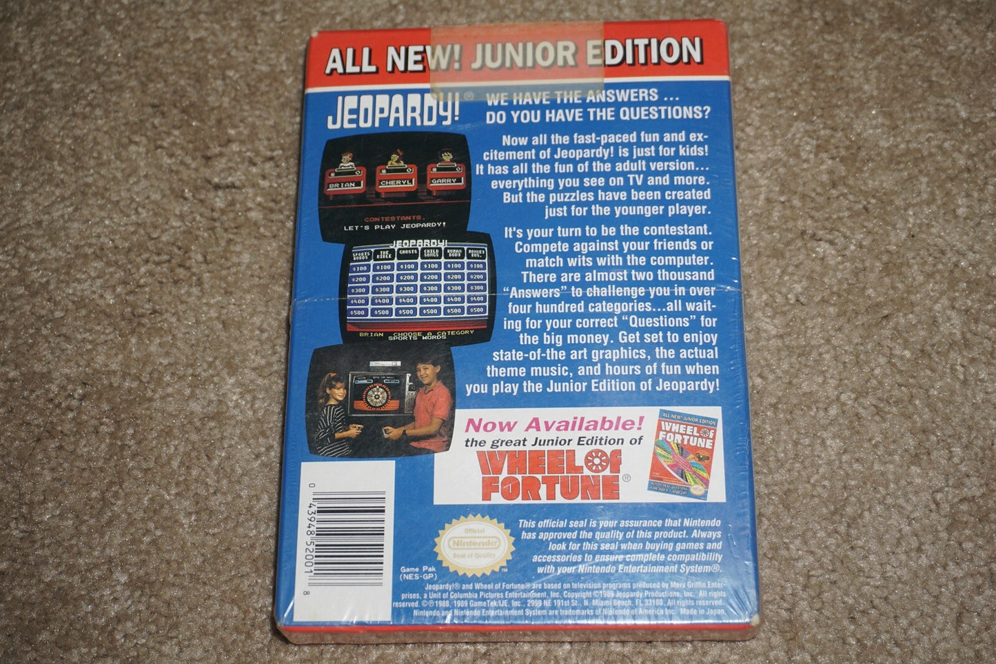 Jeopardy Junior Edition (Nintendo NES) NEW Factory Sealed