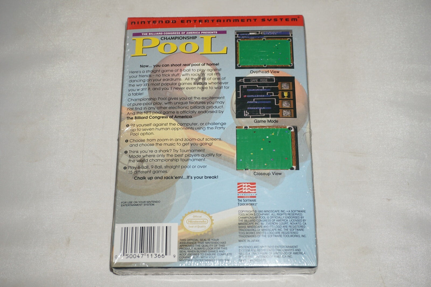 Championship Pool (Nintendo NES) NEW Factory Sealed