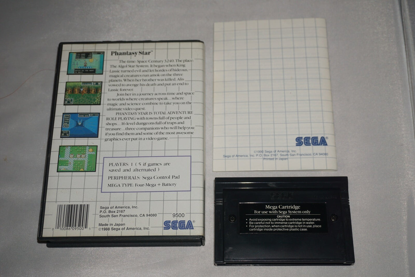 Phantasy Star (Sega Master System SMS) Complete in Case Re-Release Battery
