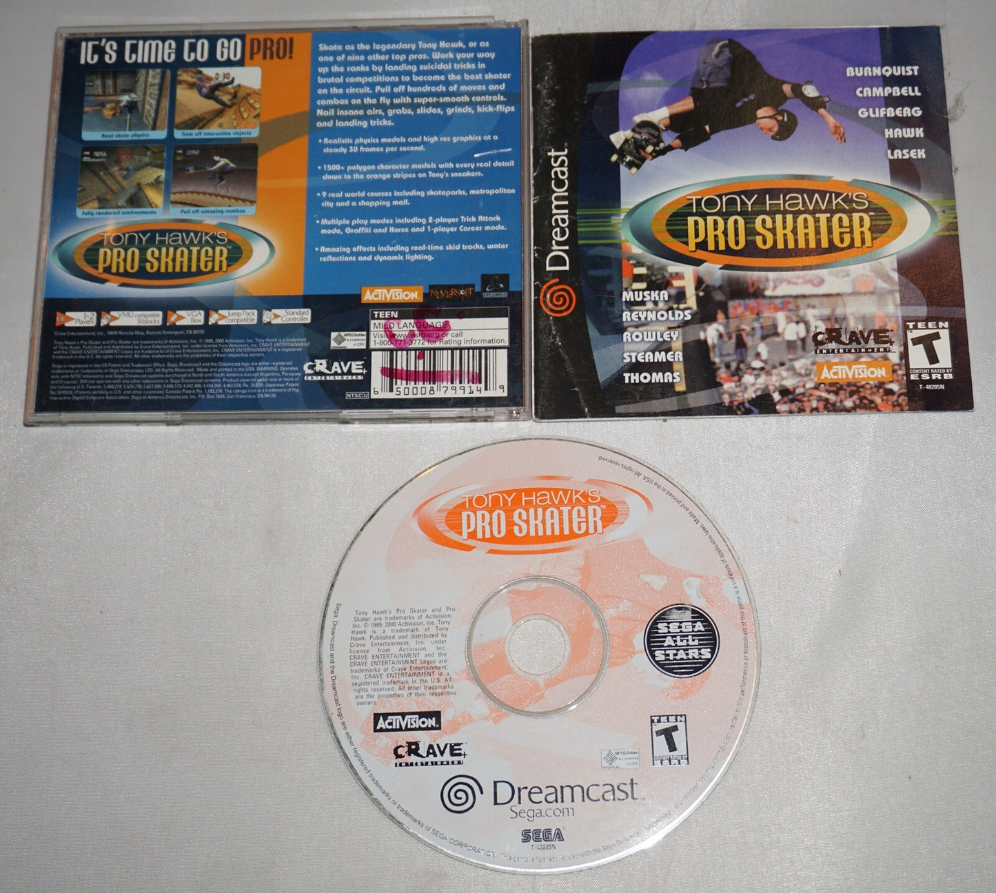 Tony Hawk's Pro Skater 1 ALL STARS (Sega Dreamcast) Complete Tested