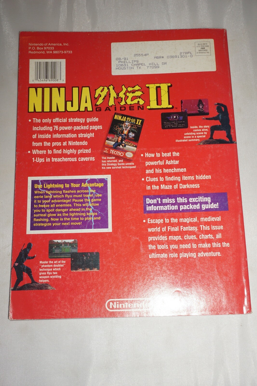 Sg2/Np15 Ninja Gaiden II 2 15 Nintendo Power Magazine #2 Poster