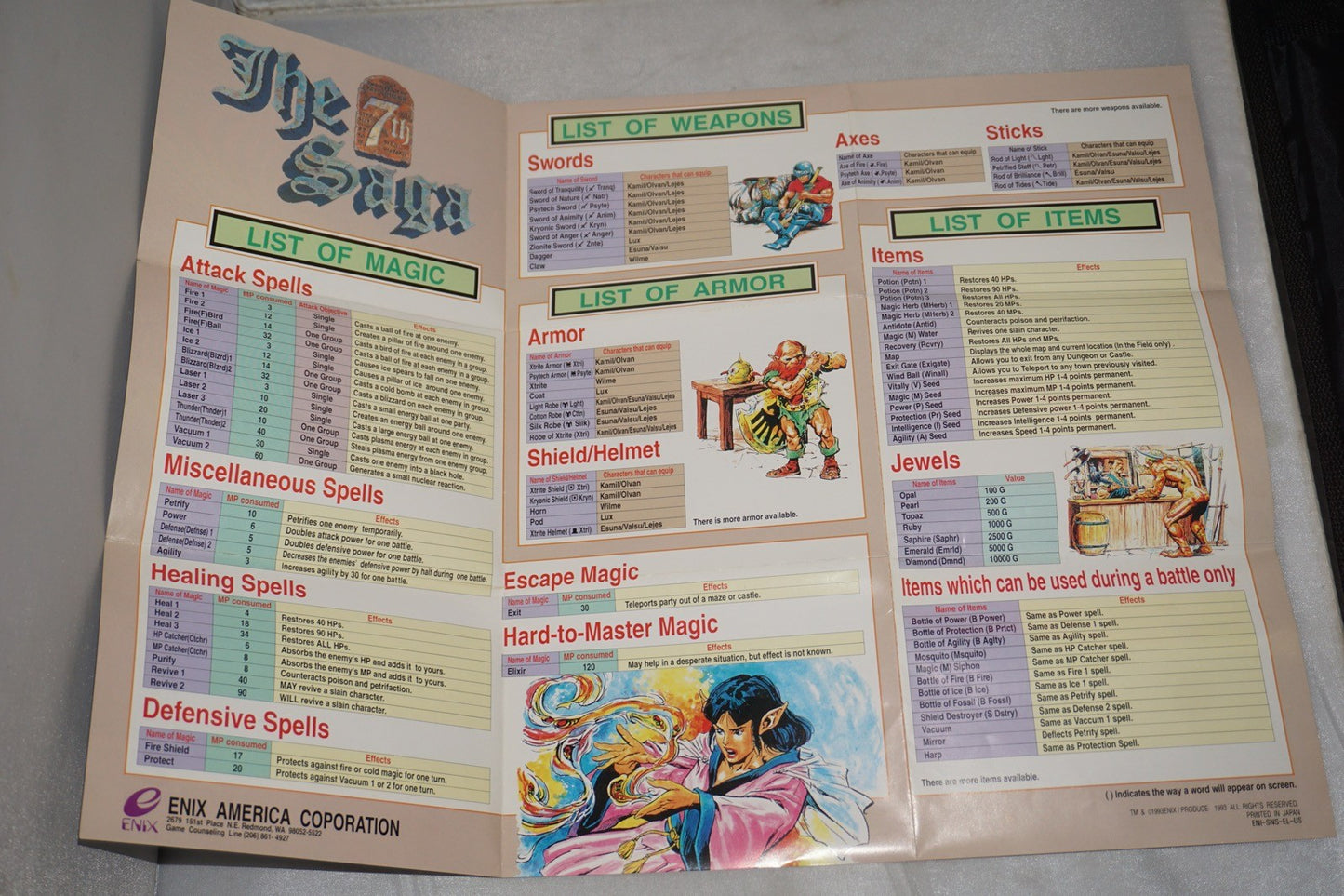 7th Saga (Super Nintendo SNES) Complete in Box w/ Map & Reg Card CIB