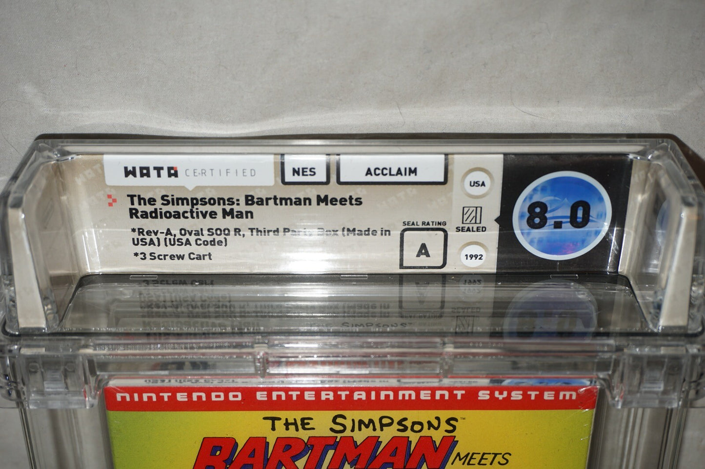 Simpsons Bartman Meets Radioactive Man (Nintendo NES) WATA 8.0 A NEW Sealed