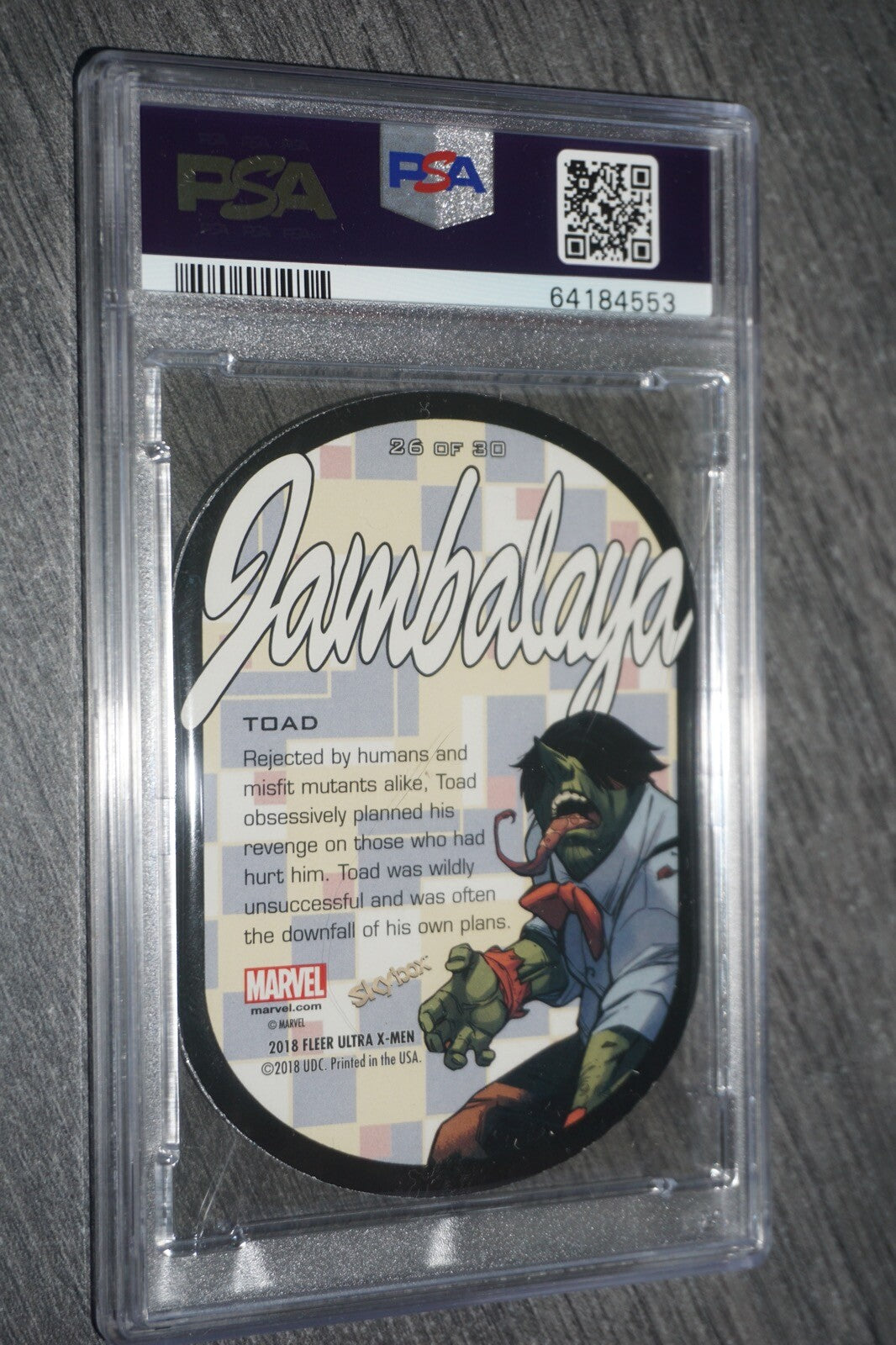 Toad 2018 Fleer Ultra X-Men Jambalaya #26 Nm Mt Psa 8