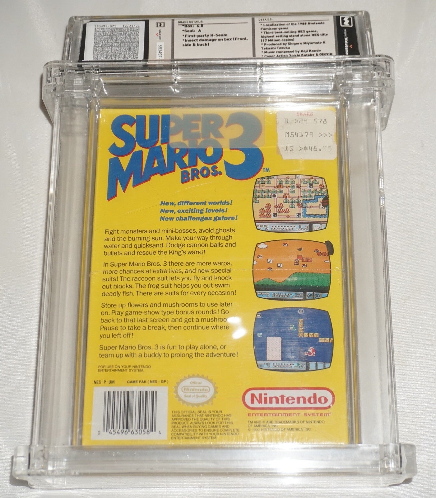 Super Mario Bros 3 (Nintendo NES) NEW Sealed WATA 6.0 A
