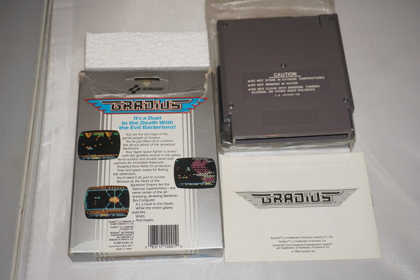 Gradius HANGTAB (Nintendo NES) Complete in Box CIB
