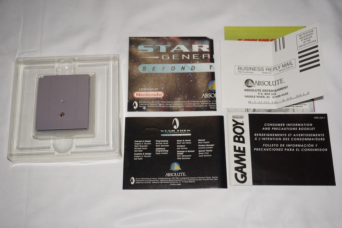 Star Trek Generations Beyond the Nexus (Game Boy Gameboy) Complete w/ Reg CIB