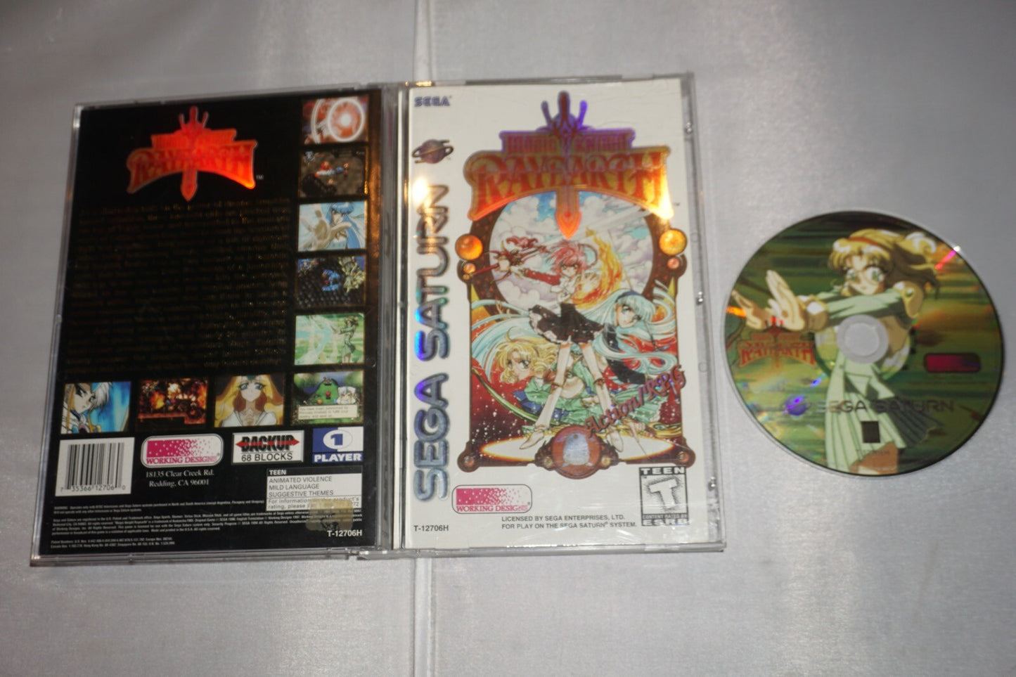Magic Knight Rayearth (Sega Saturn) Complete w/ Reg Card & Stickers Fuu Disk