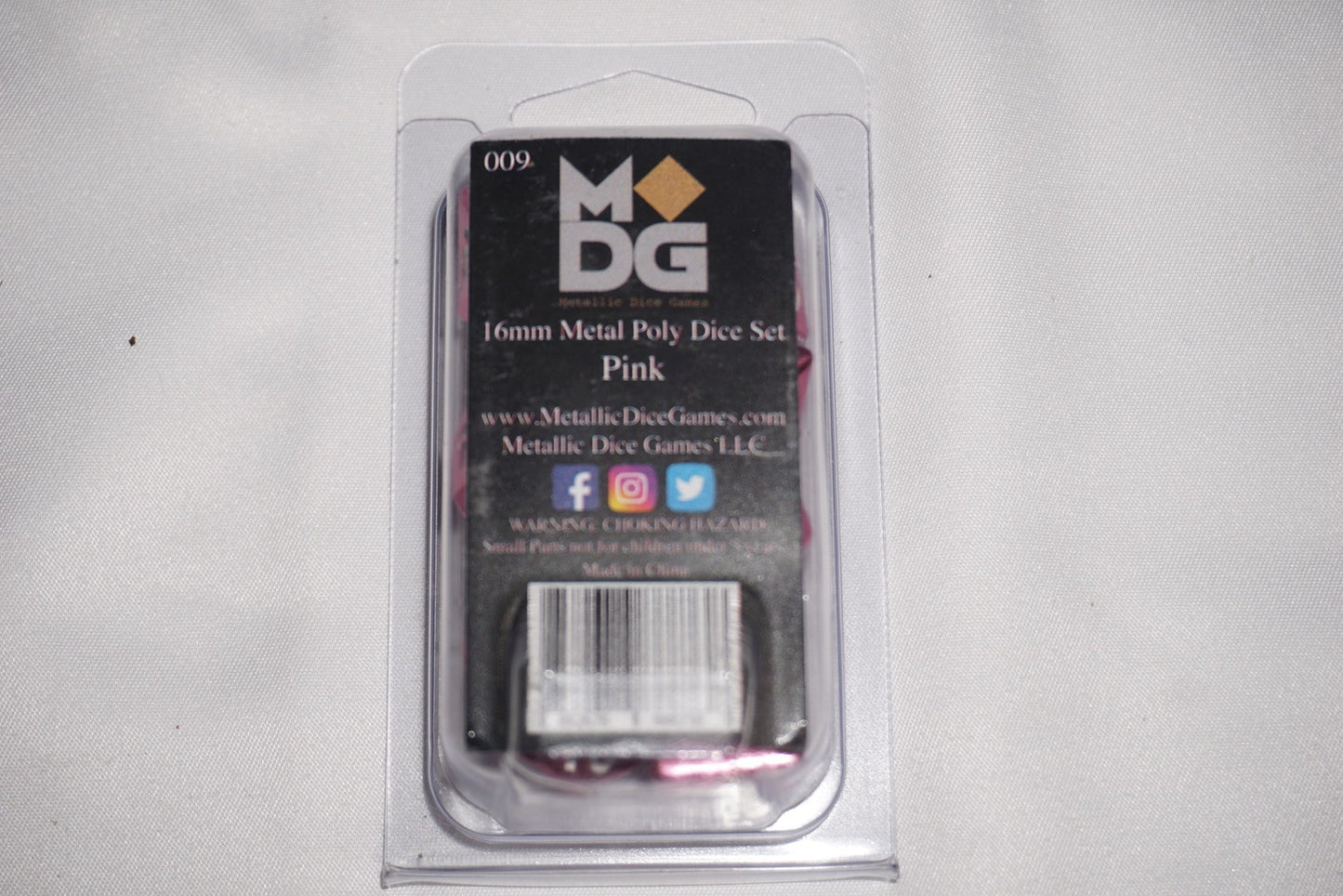 Mdg 16mm Metal Poly Dice Set Pink 009 Dice Set Lot NEW
