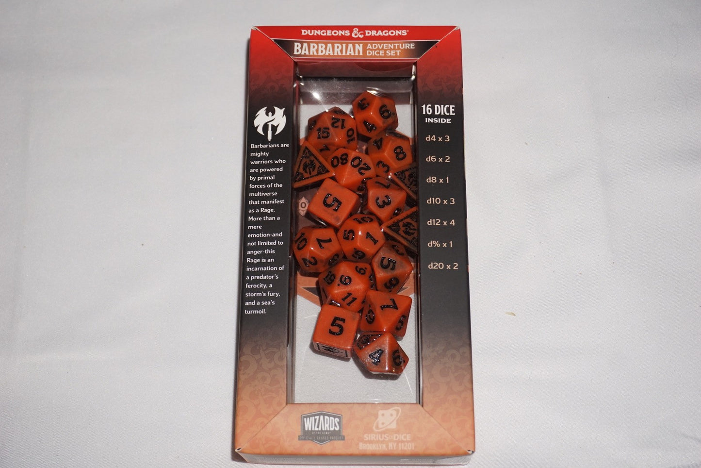 Barbarian Adventure Dice Set D&D Dungeons & Dragons NEW
