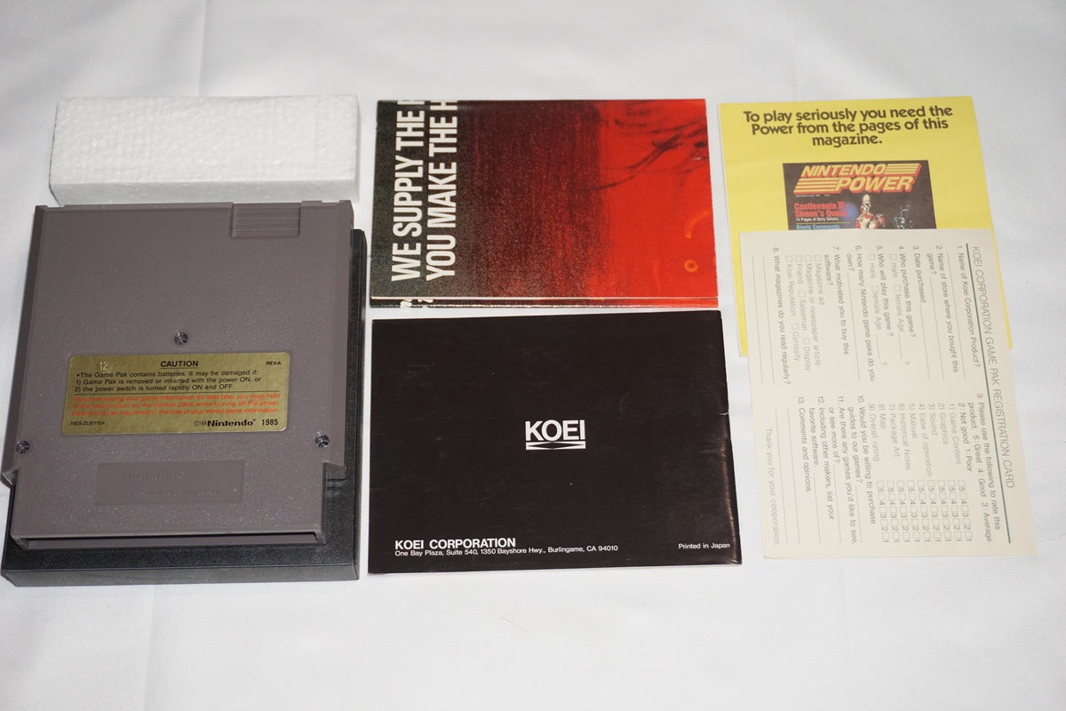 Romance of the Three Kingdoms 1 (Nintendo NES) Complete in Box w/ Reg Poster CIB