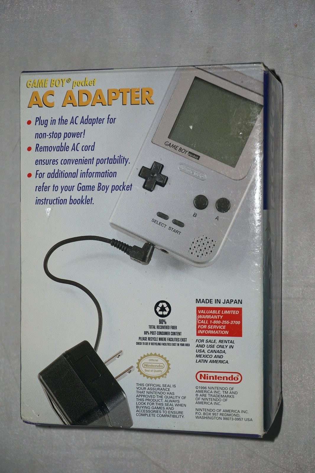 AC Adapter (Nintendo Game Boy Pocket) NEW in Box Official