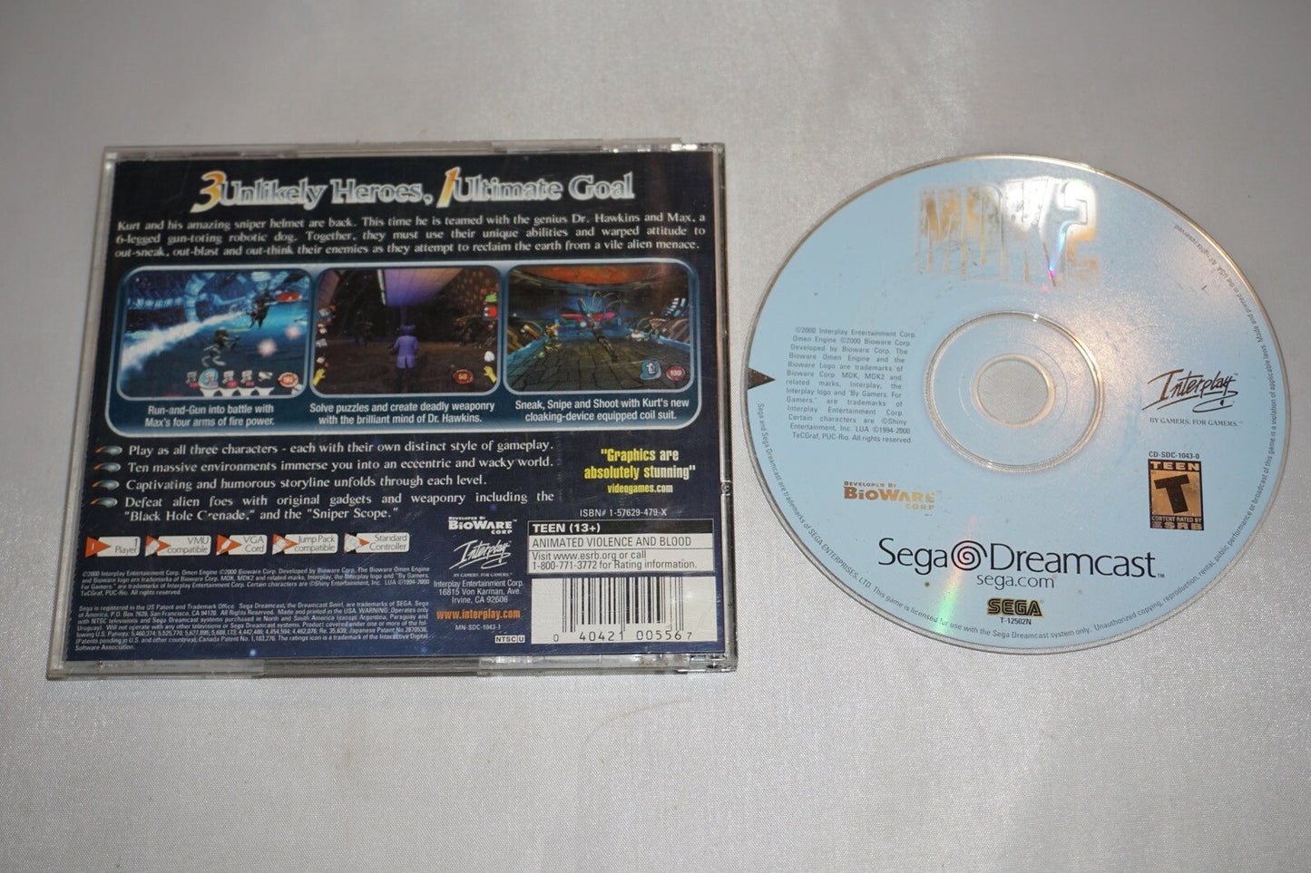 MDK 2 (Sega Dreamcast) with Case Tested