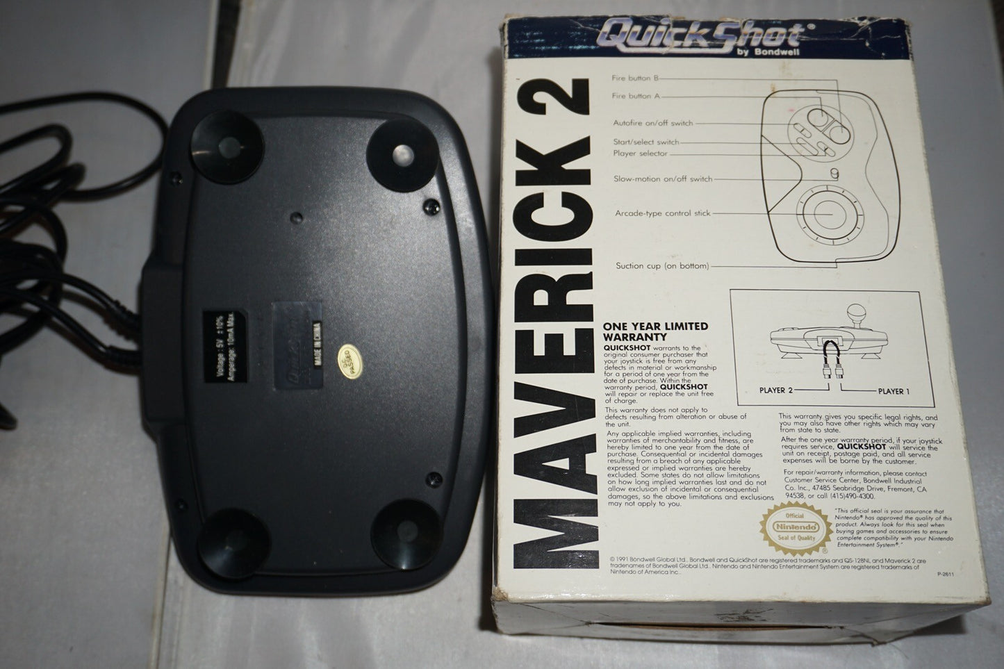 Quickshot Maverick 2 Arcade Stick (Nintendo NES) with Box