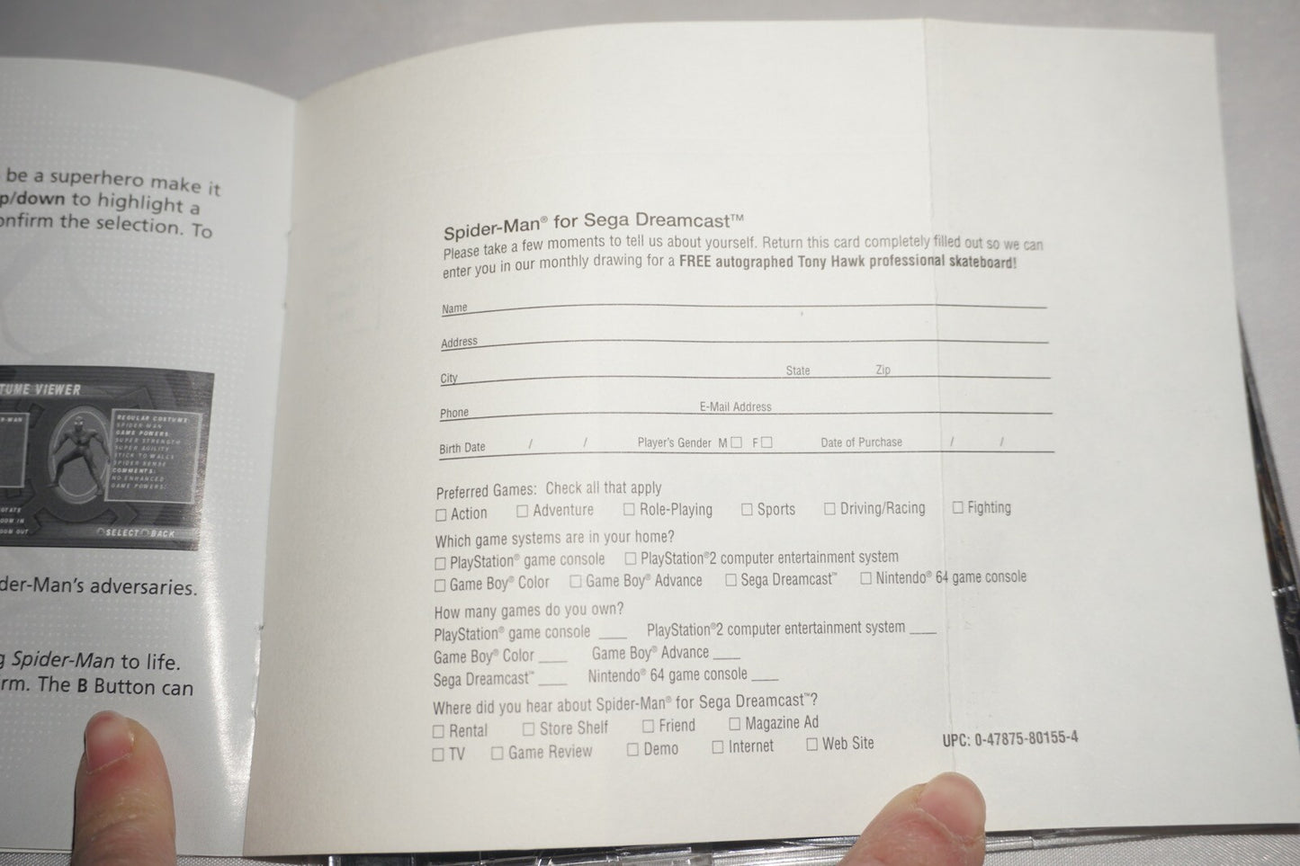 Spider-Man (Sega Dreamcast) Complete w/ Reg Card