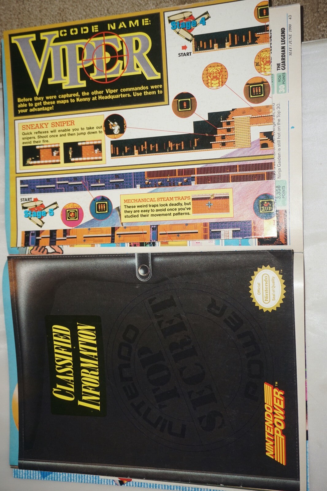 May/June 1990 Super Contra Nintendo Power Magazine #7 Map Book