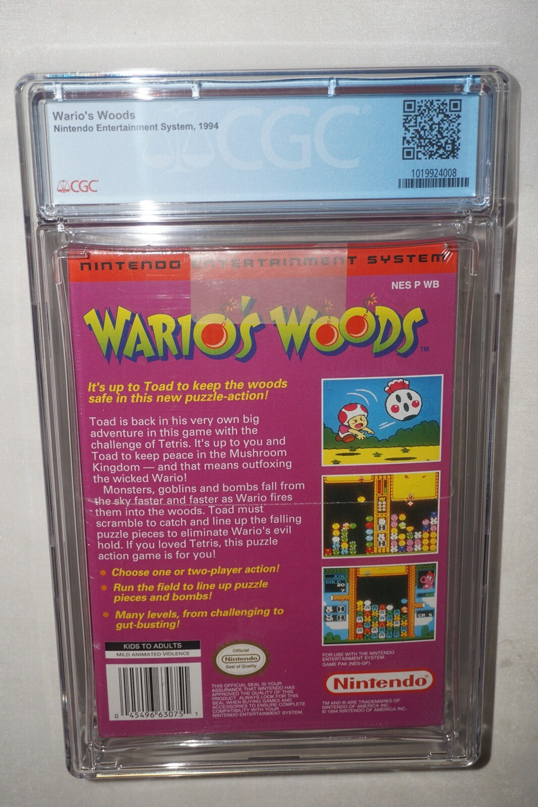 Wario’s Woods (Nintendo NES) CGC 9.6 A+ NEW Sealed