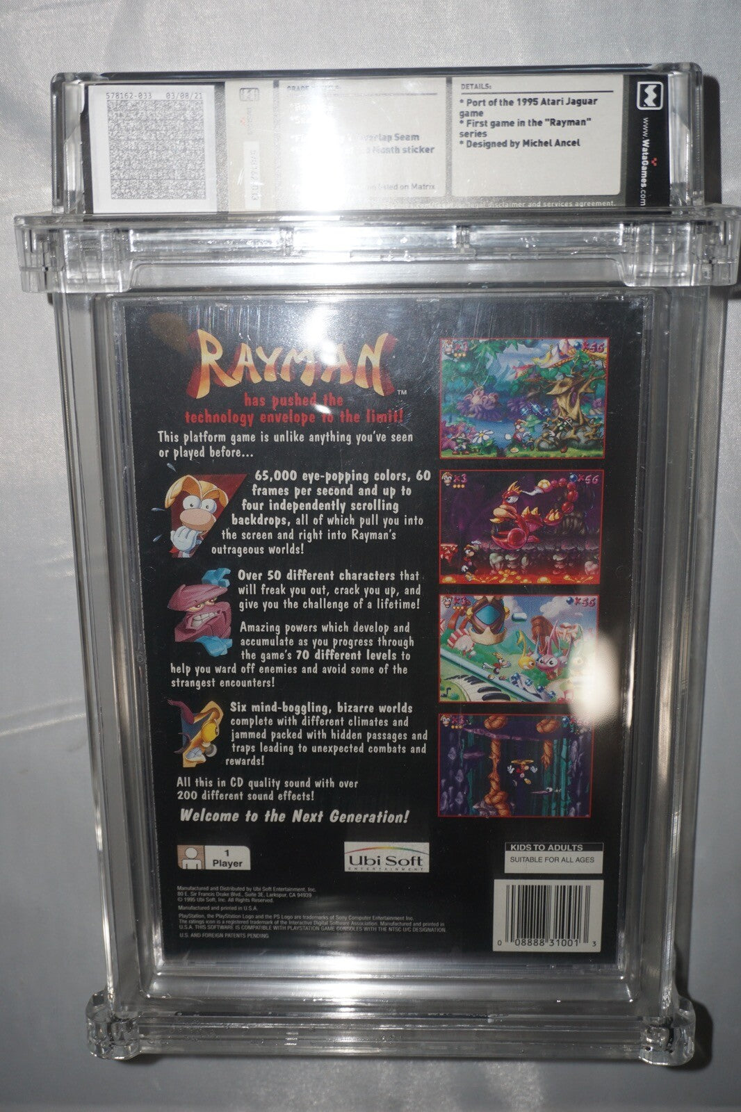 Rayman (Sony Playstation 1 PS1) WATA 9.6 A+ NEW Sealed Long Box