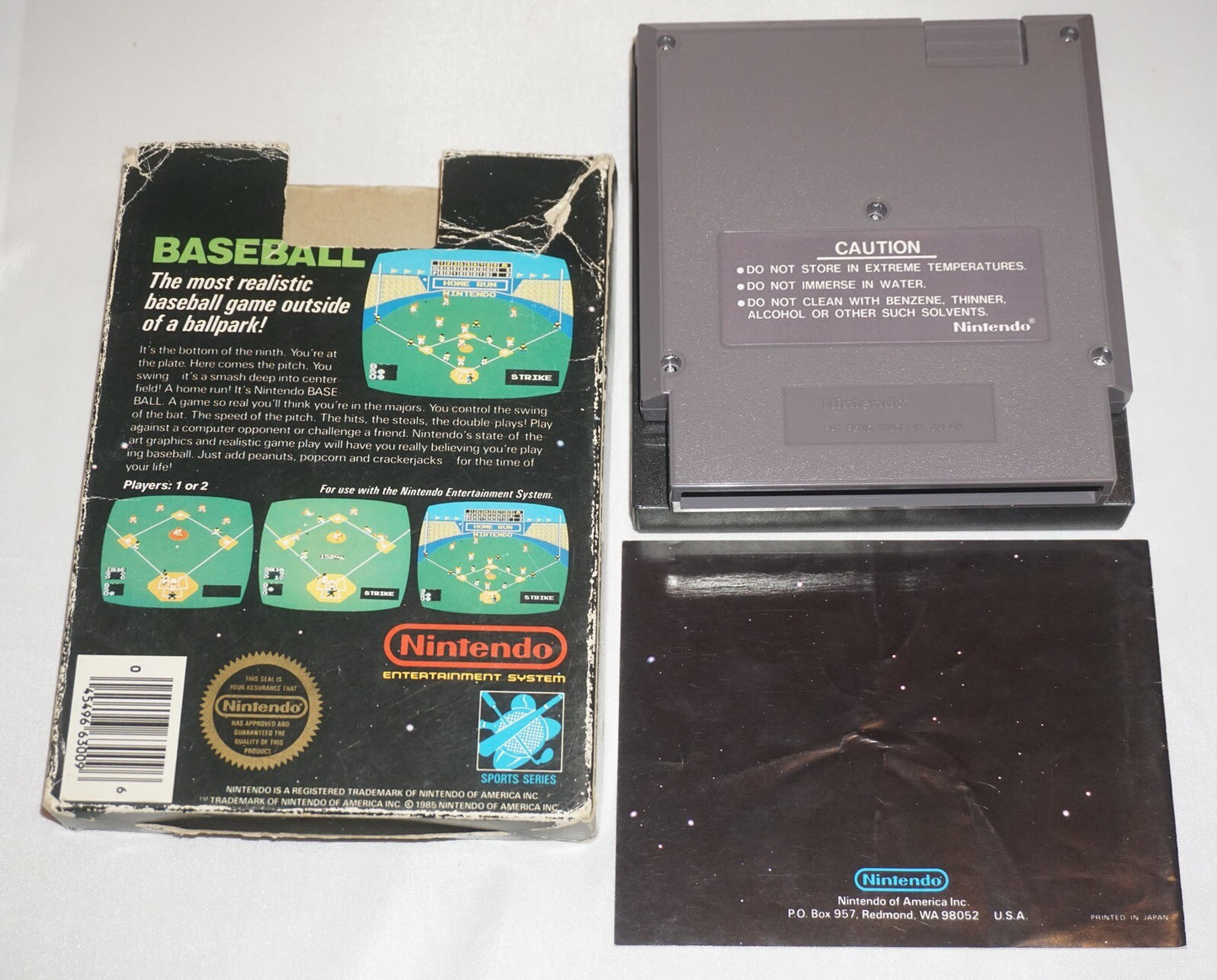 Baseball HANGTAB (Nintendo NES) Complete in Box CIB #4