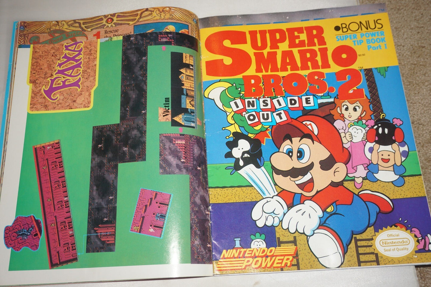 July/August 1989 Mega Man II Nintendo Power Magazine #1 Poster Mario Tips