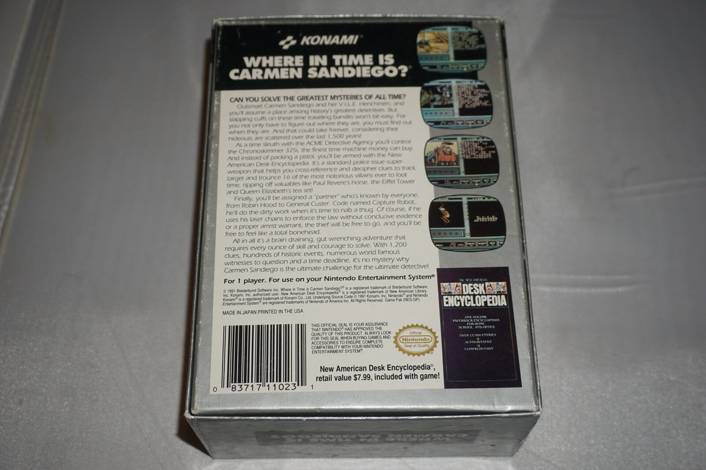 Where In Time Is Carmen Sandiego (Nintendo NES) Complete in Box CIB Near Mint