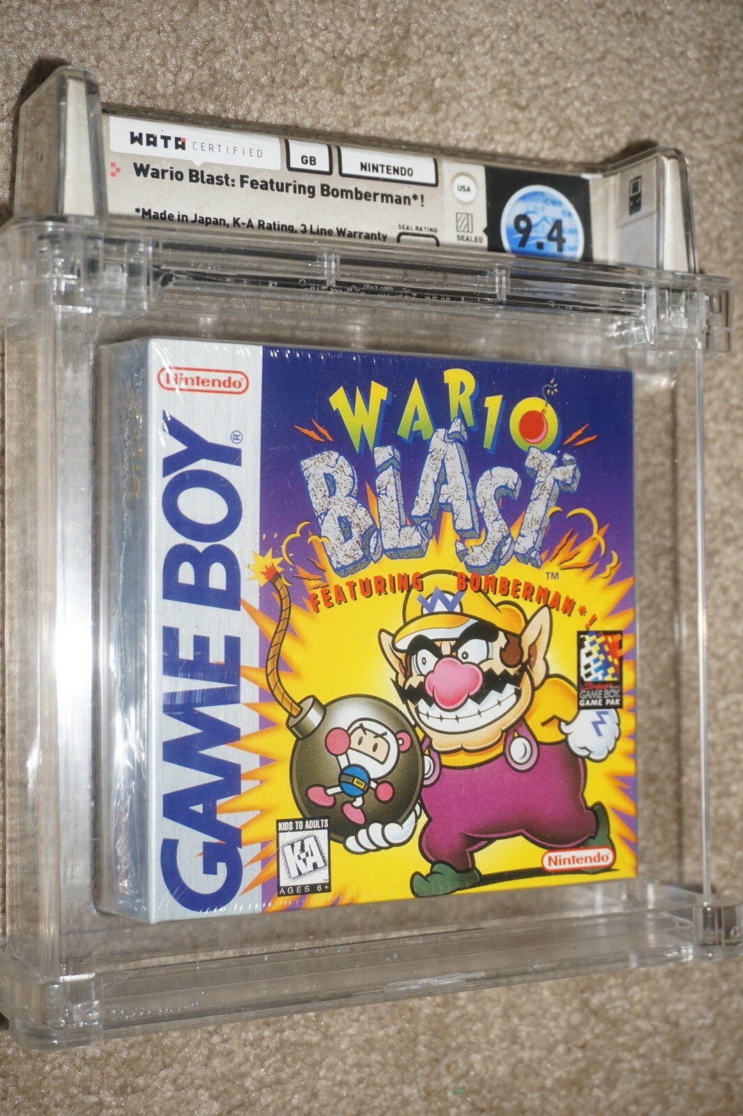 Wario Blast (Nintendo Game Boy) WATA 9.4 A++ NEW Factory Sealed