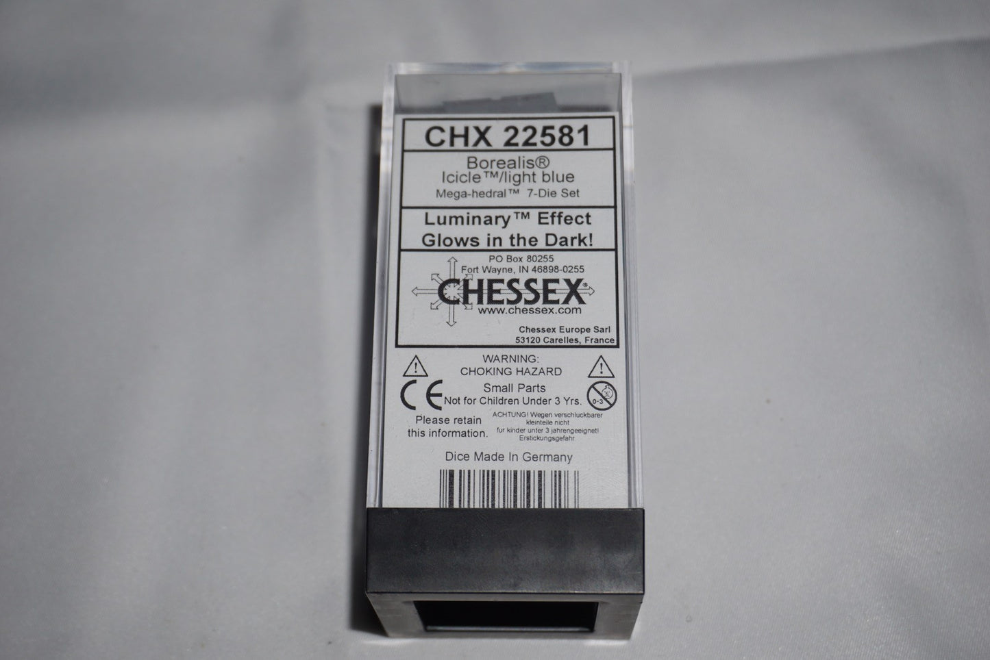 Chessex 22581 Borealis Icicle/Light Blue Luminary CHX Dice Set NEW Sealed