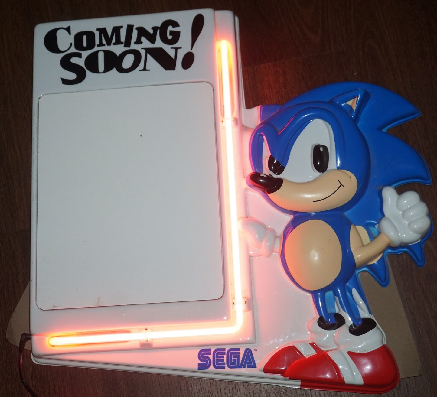Sega Neon Coming Soon Dry Erase Board Display Promo Light Up Sign