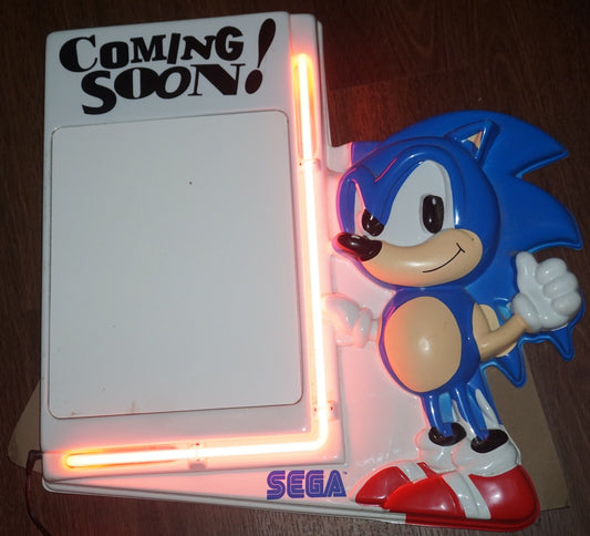 Sega Neon Coming Soon Dry Erase Board Display Promo Light Up Sign