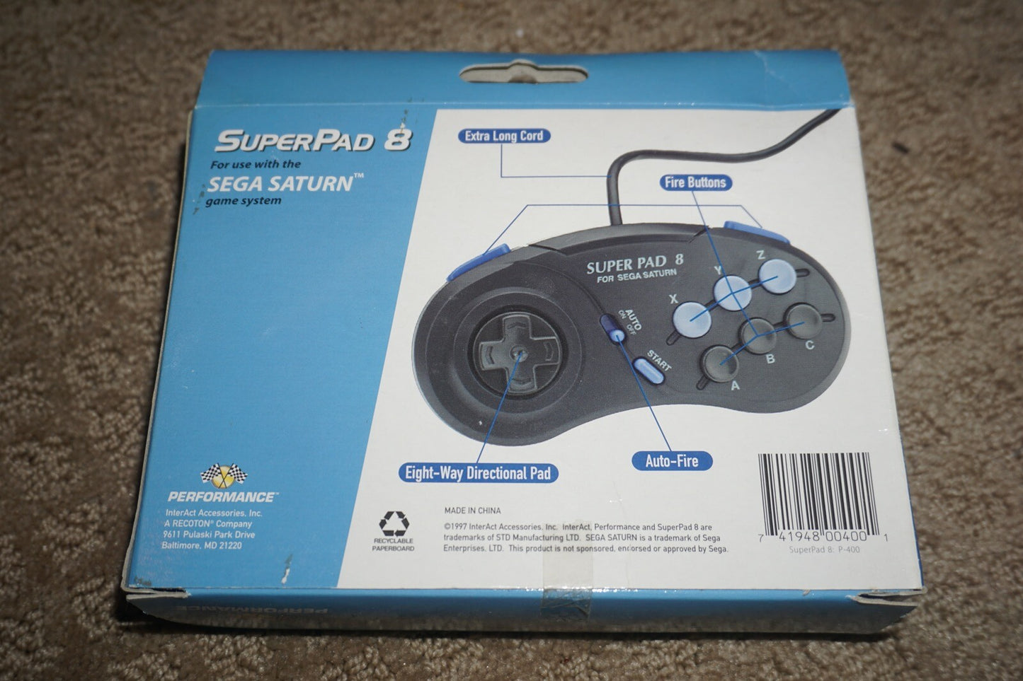 Performance Superpad 8 Controller (Sega Saturn) NEW In Box Sealed