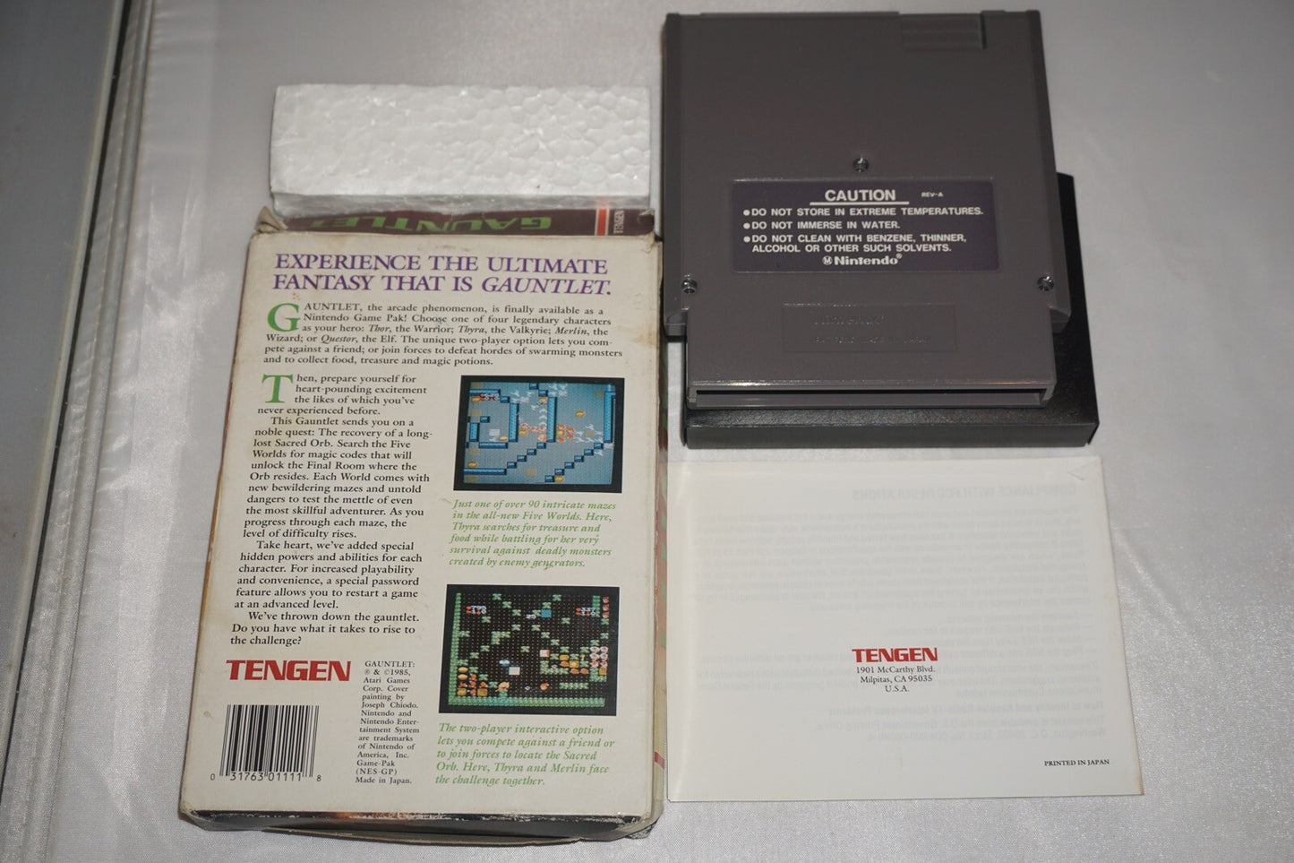 Gauntlet Grey (Nintendo NES) Complete in Box CIB #2