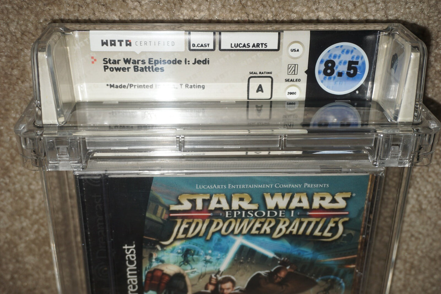 Star Wars Jedi Power Battles (Sega Dreamcast) WATA 8.5 A NEW Factory Sealed