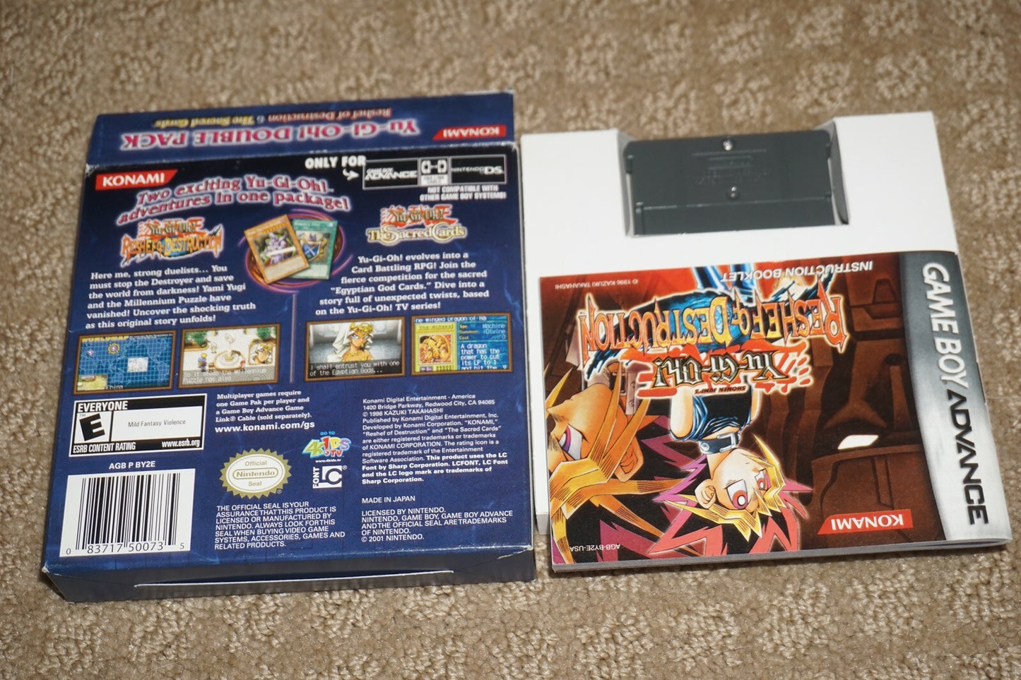 Yu Gi Oh Double Pack Reshef Sacred Nintendo Gameboy Advance GBA Complete CIB