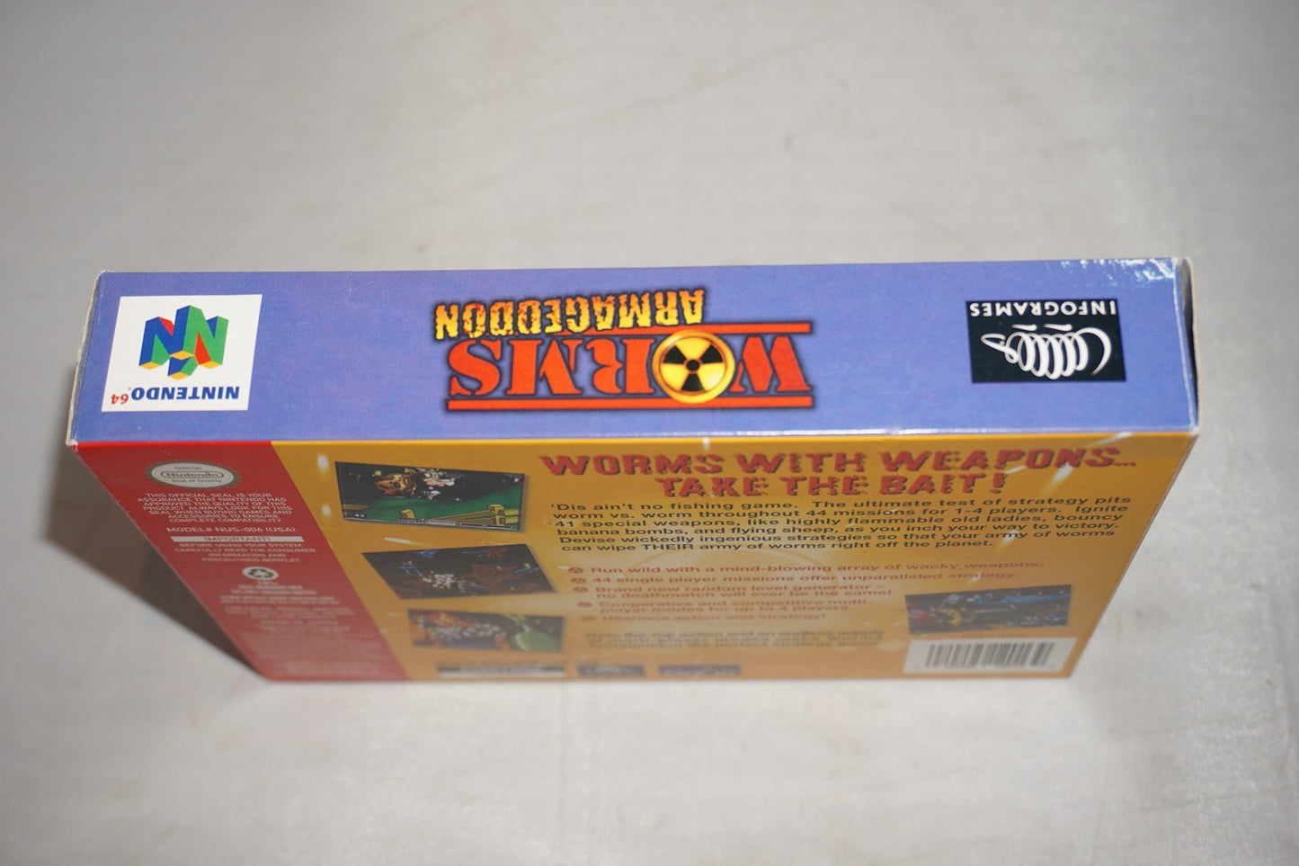 Worms Armageddon (Nintendo 64 N64) with Box No Manual