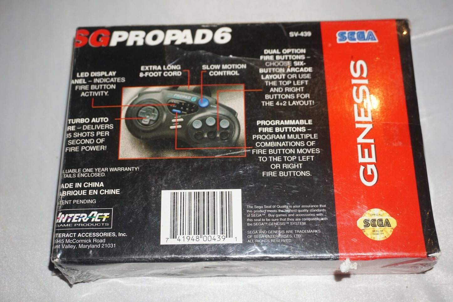 SG Pro Pad 6 Controller (Sega Genesis) New Sealed Interact
