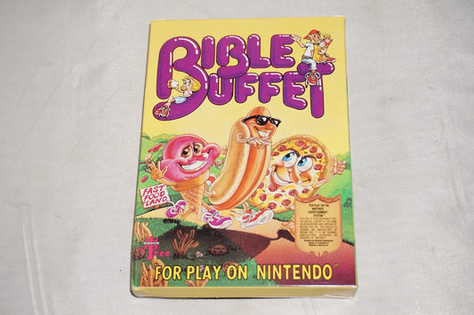Bible Buffet (Nintendo NES) Complete in Box w/ Quiz Book CIB Near Mint
