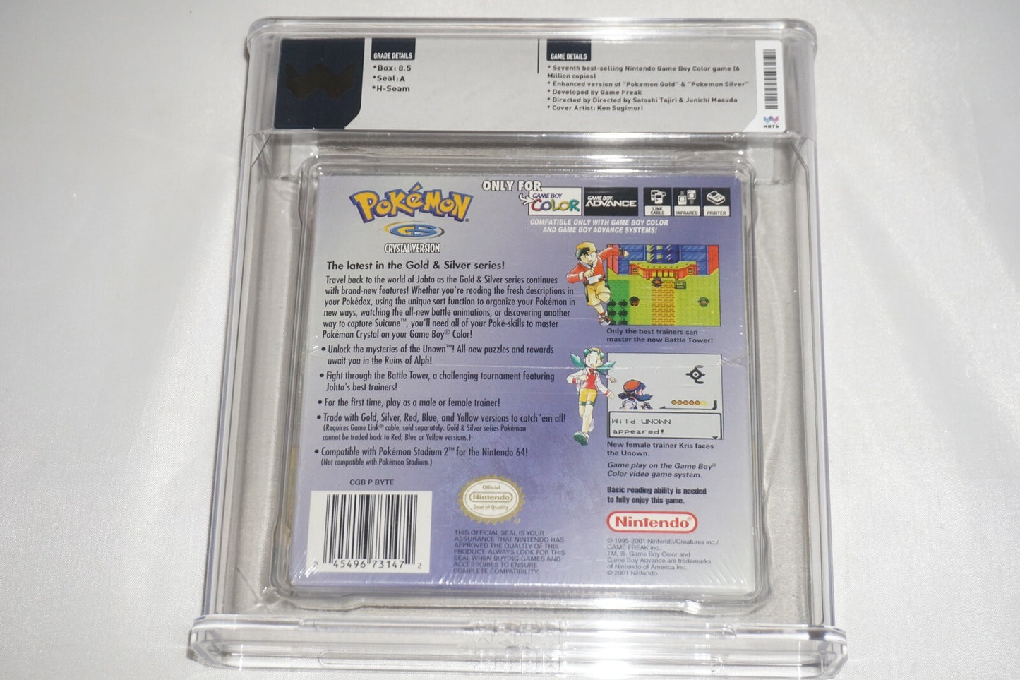 Pokemon Crystal Misprint (Nintendo Game Boy Color Gameboy) CGC 8.5 A NEW Sealed