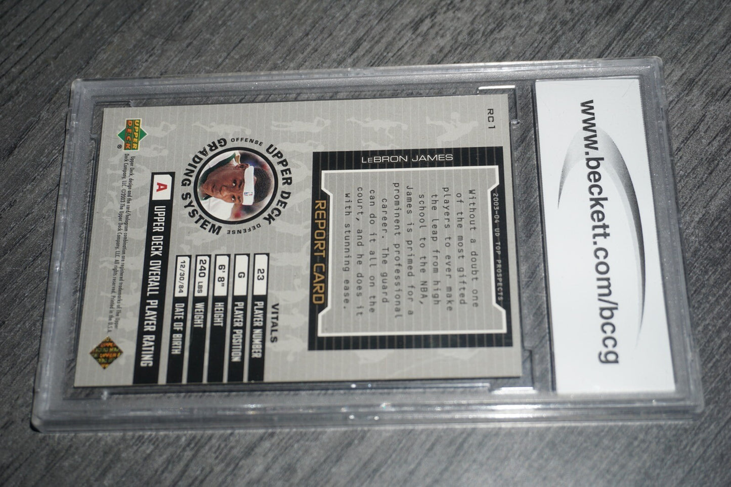 2003-04 Ud Upper Deck Top Prospects Report Card Lebron James BCCG 10 /250 RC1