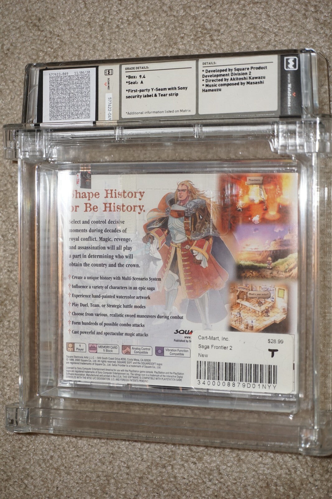 Saga Frontier 2 (Sony Playstation 1 ps1) WATA 9.4 A NEW Factory Sealed