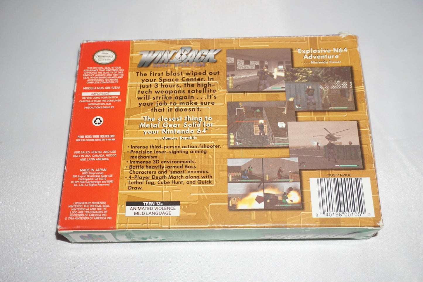 Winback Covert Operations (Nintendo 64 N64) Complete in Box CIB