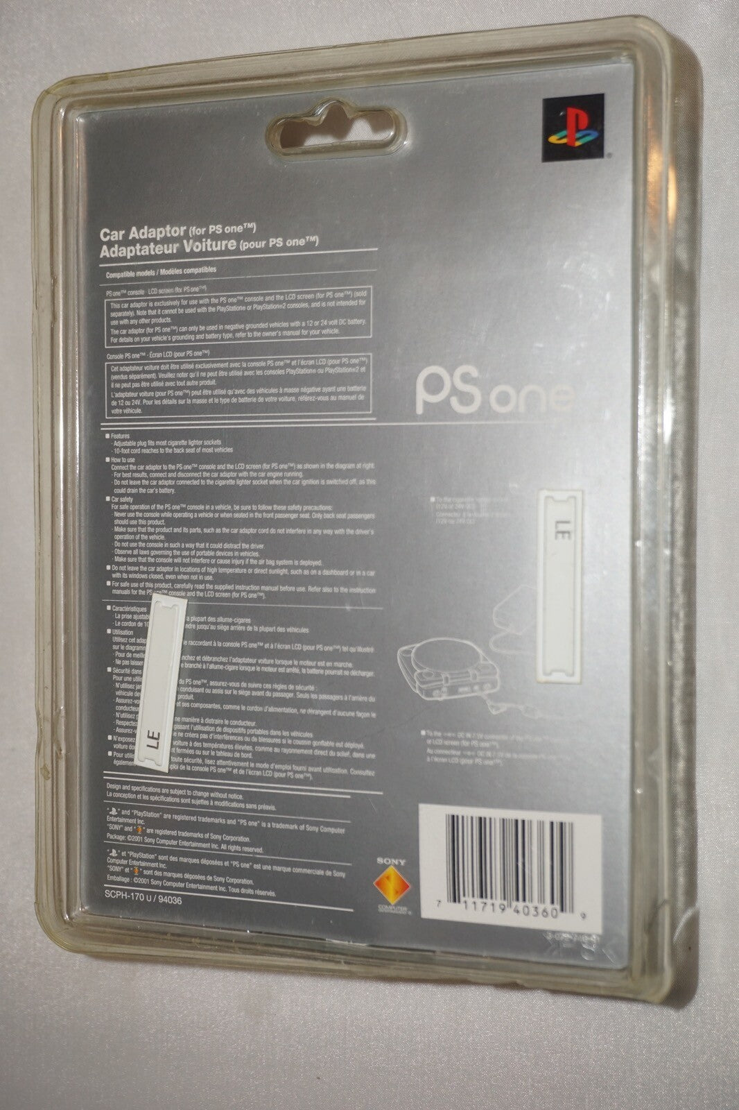 Car Adaptor (Sony Playstation 1 ps1) New Sealed Official SCPH 170U 94036