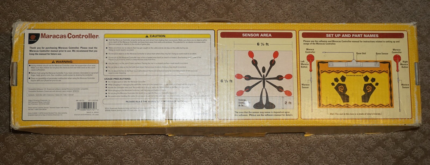 Samba de Amigo Maracas Controller Set (Sega Dreamcast) Complete in Box CIB