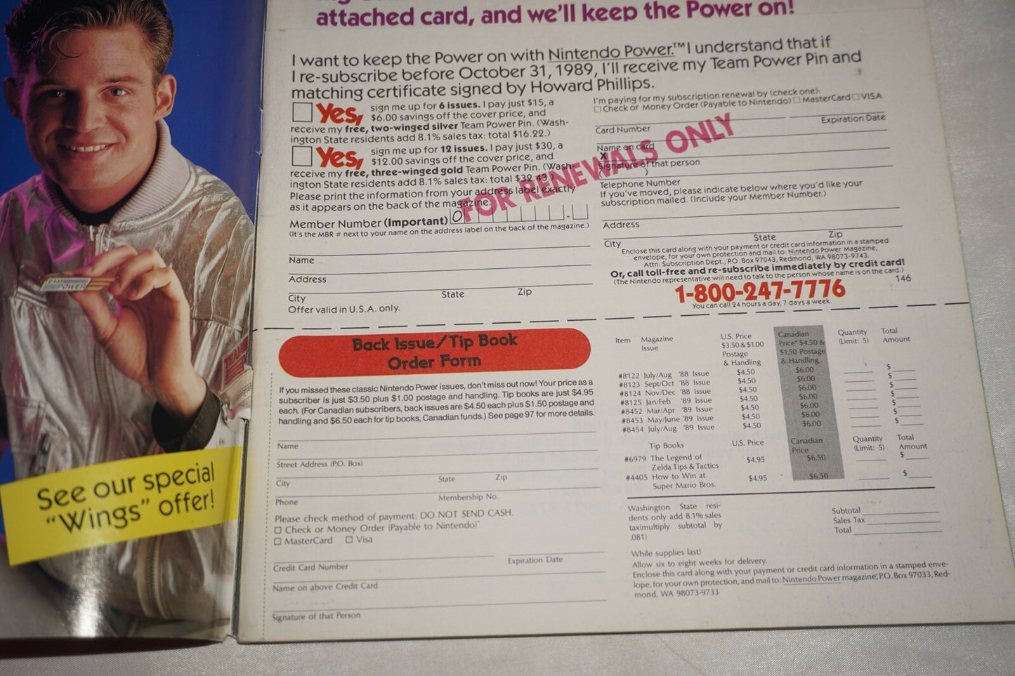 September/October 1989 Nintendo Power Magazine #1 Poster Mario Tips