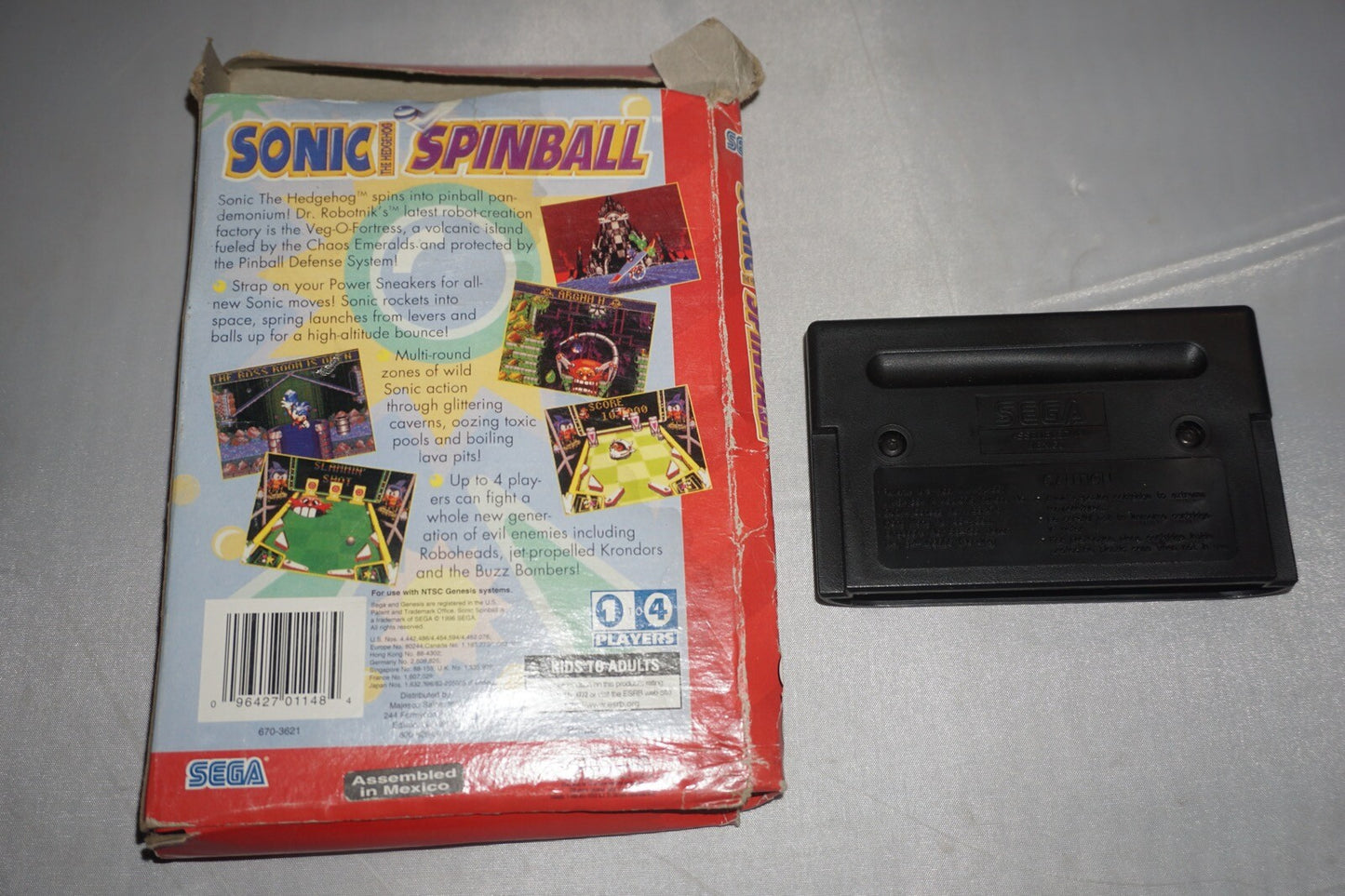Sonic Spinball (Sega Genesis) with Box No Manual