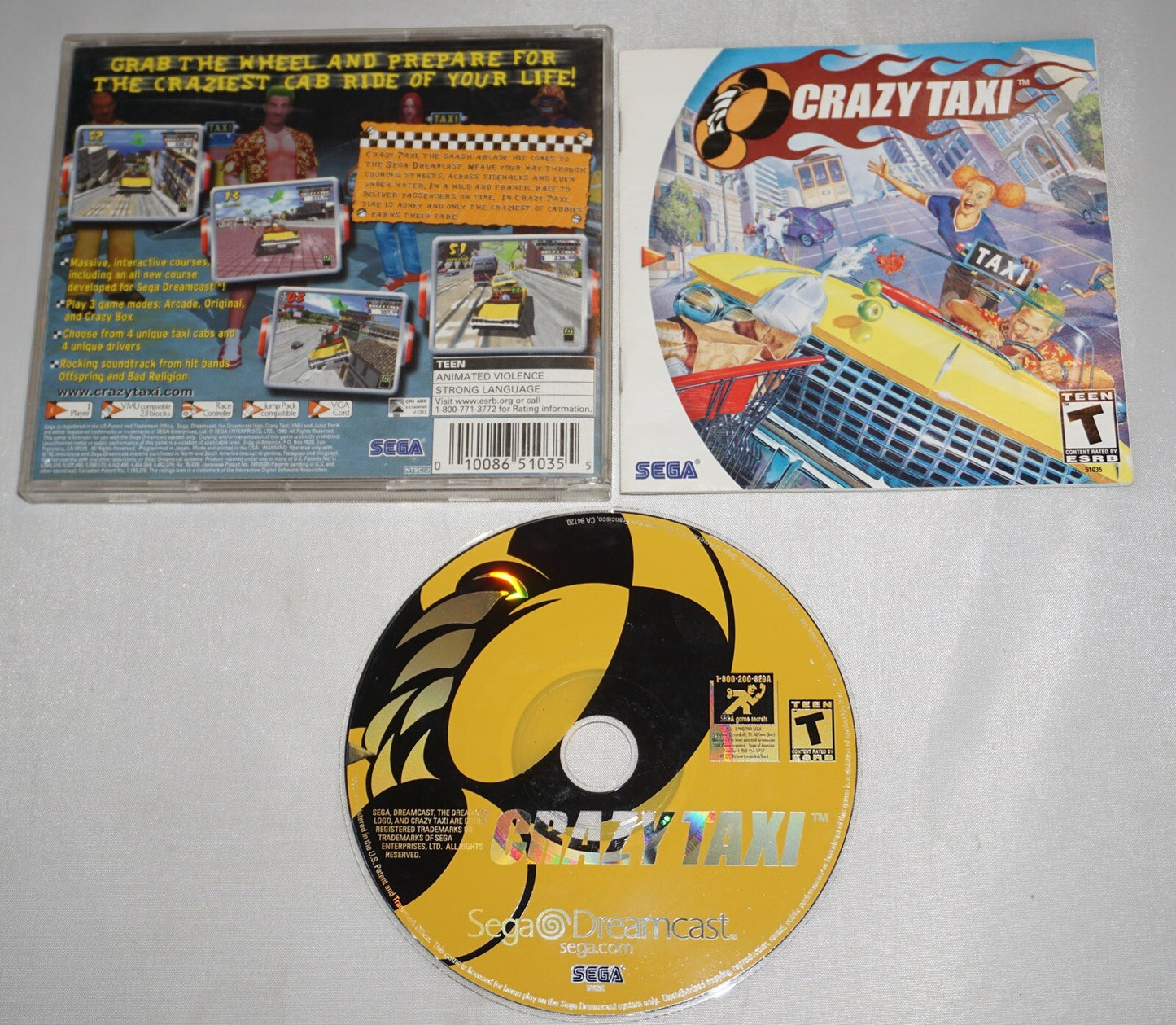 Crazy Taxi 1 ORIGINAL (Sega Dreamcast) Complete Tested