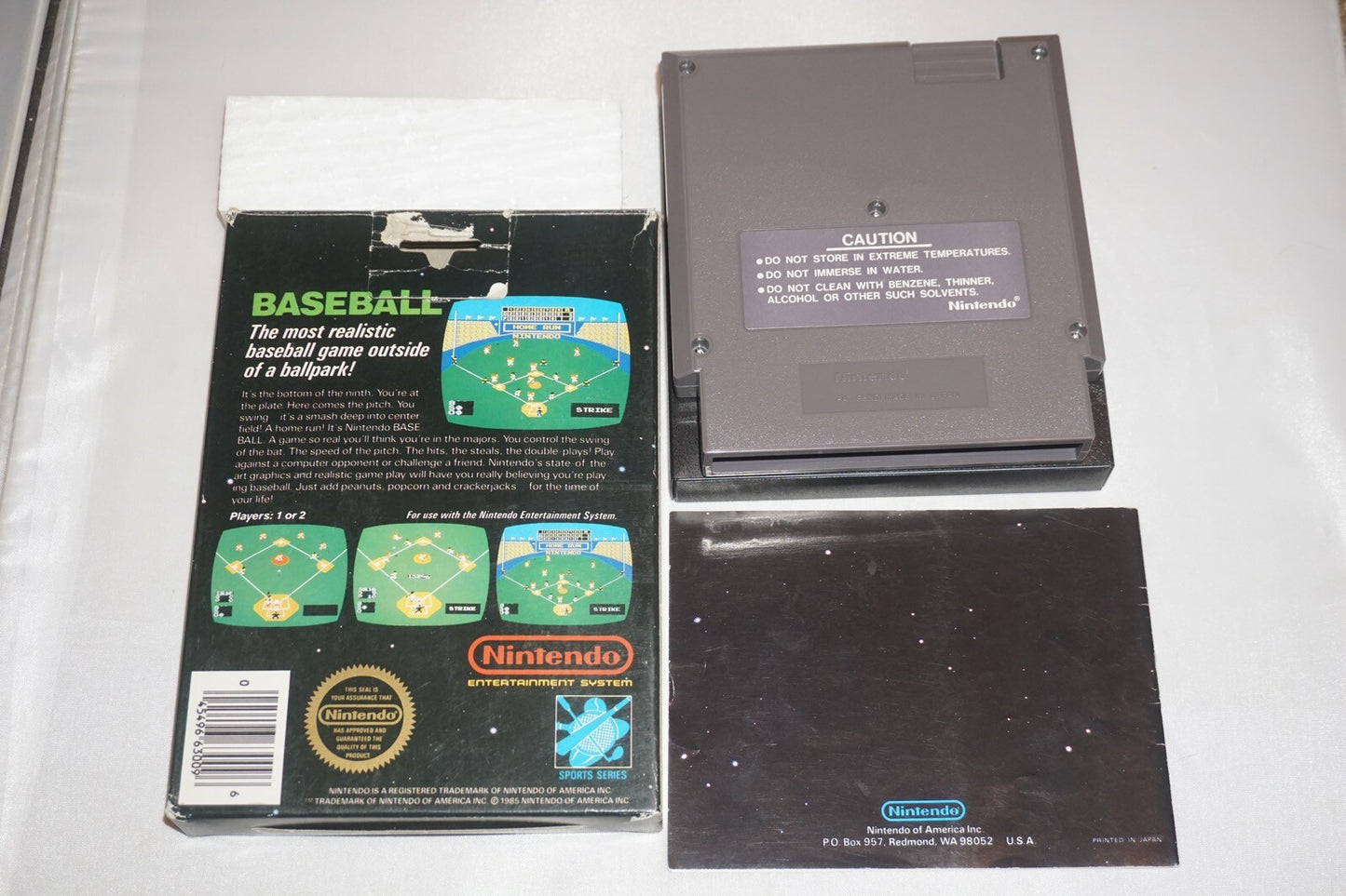 Baseball HANGTAB Sticker (Nintendo NES) Complete in Box CIB #1